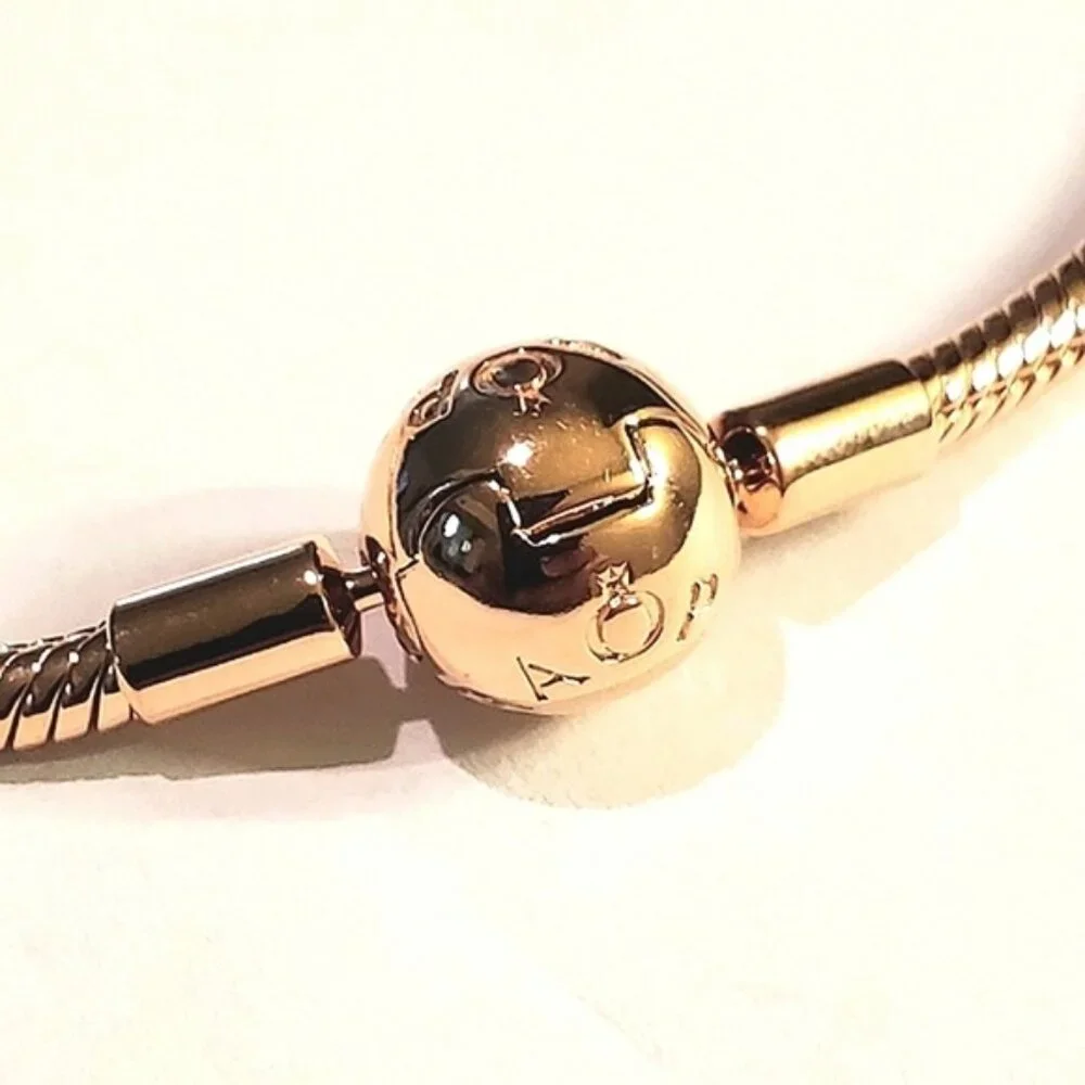 ✅Authentic NEW Pandora Moments Snake Chain Bracelet 14K Rose Gold plated